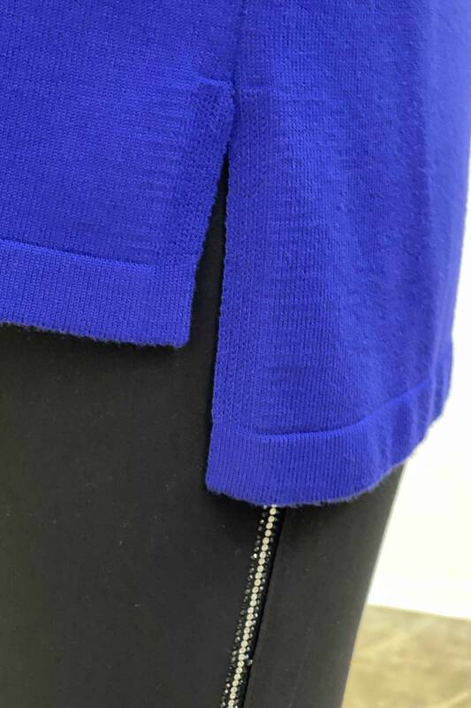 оптовая продажа Женский трикотажный свитер с леопардовым узором, вышитым камнем - 16464 | КАZЕЕ