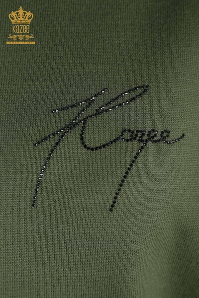 Женский трикотаж свитер оптом летучая мышь с логотипом фирмы из камней - 16739 | КАZЕЕ - Thumbnail