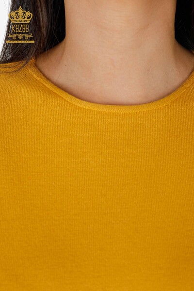 Женский трикотаж свитер оптом летучая мышь с логотипом фирмы из камней - 16739 | КАZЕЕ - Thumbnail