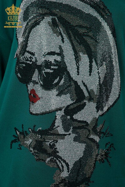 Женский трикотаж свитер оптом лодочка вырез девочка в шляпе - 16441 | КАZЕЕ - Thumbnail