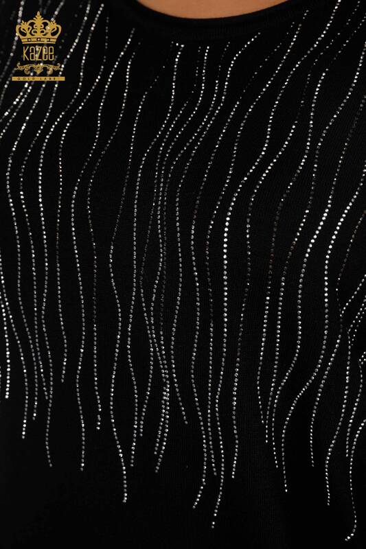 Женский трикотаж свитер оптом лодочка вырез с камнями в виде дождя - 16611 | КАZЕЕ