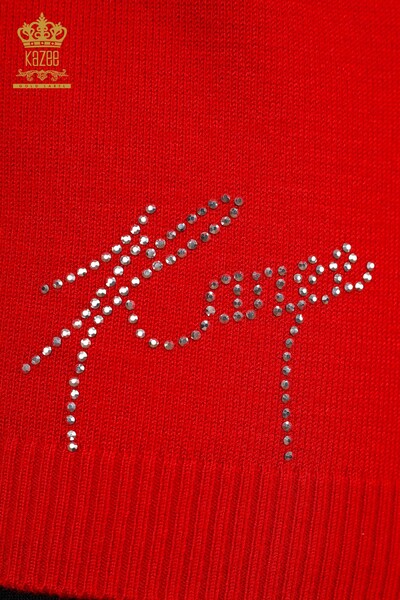 Женский трикотаж свитер оптом лодочка вырез с камнями в виде дождя - 16611 | КАZЕЕ - Thumbnail