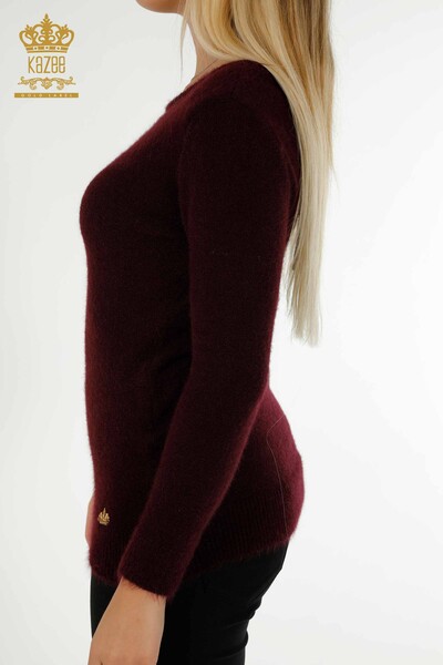 Женский вязаный свитер с логотипом ангорской сливы оптом - 18432 | КAZEE - Thumbnail