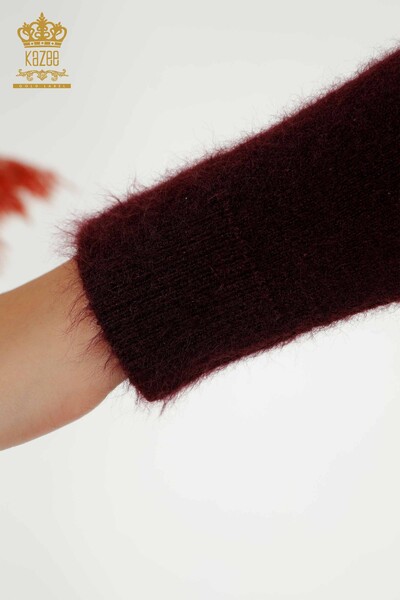 Женский вязаный свитер с логотипом ангорской сливы оптом - 18432 | КAZEE - Thumbnail