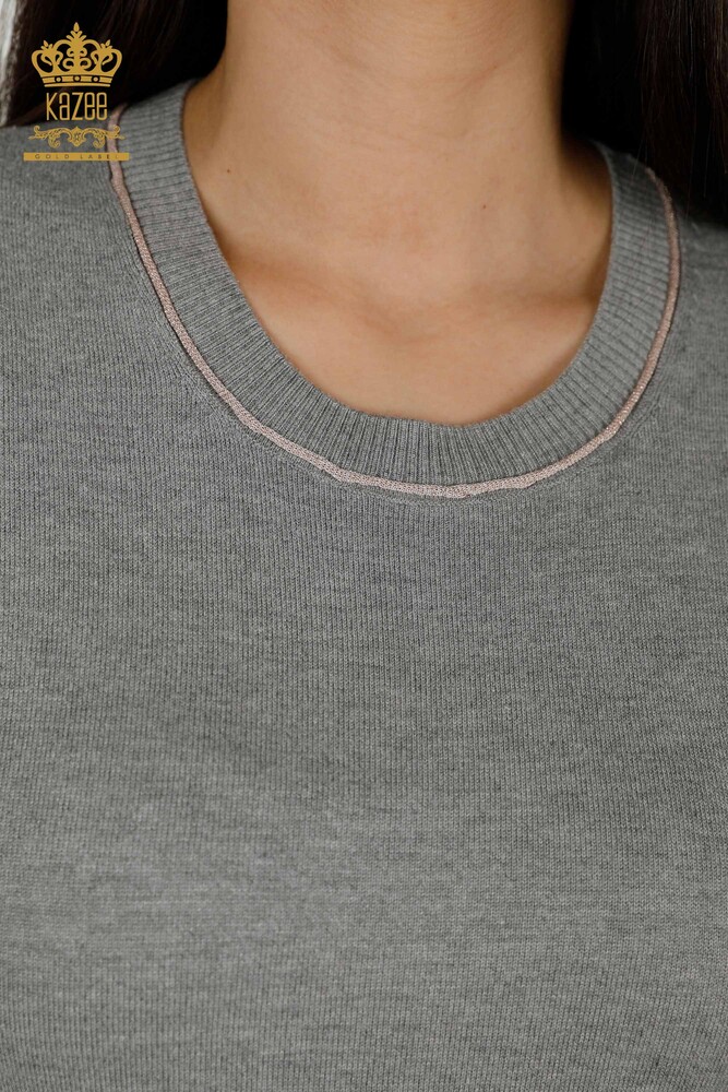 Женский трикотаж Свитер оптом - Базовый - Серый - 30110 | КАZEE - 3