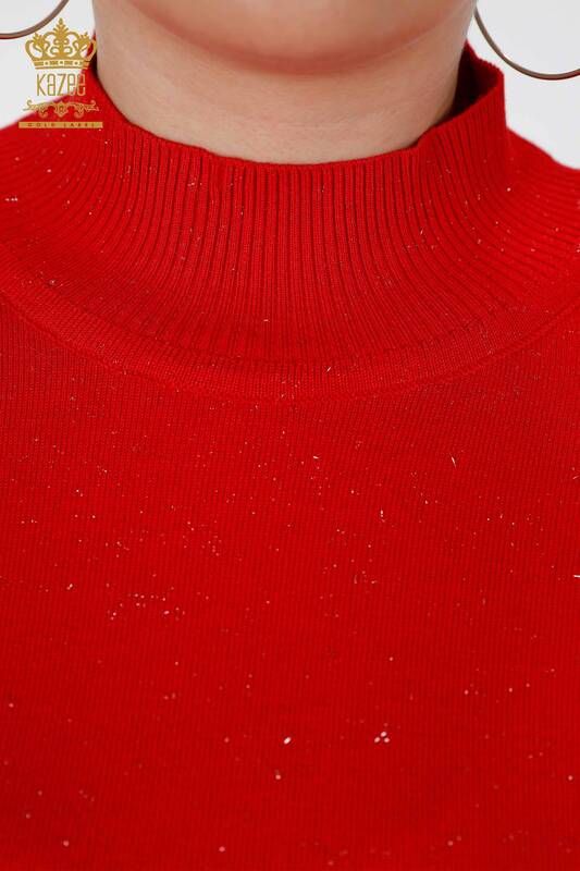 Женский трикотаж свитер оптом стойка воротник с люрексом базовый - 15126 | КАZЕЕ