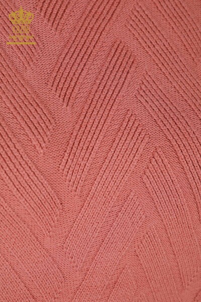  Женский трикотаж свитер оптом стойка воротник с вышивкой бока завязанные - 30000 | КАZЕЕ - Thumbnail