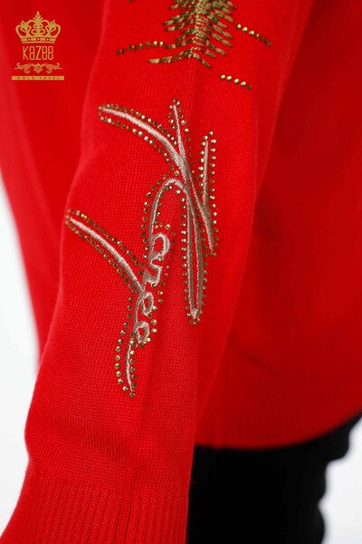 Женский трикотаж свитер оптом стойка воротник вышивка логотипом фирмы -16620 | КАZЕЕ - Thumbnail