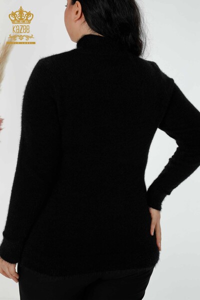 женский трикотаж свитер оптом Тигр шаблон ангора черный - 18955 | КАZEE - Thumbnail