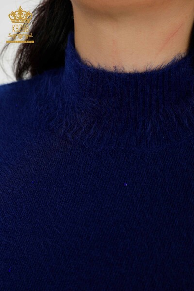 женский трикотаж свитер оптом тигровый узор ангорский электрический цвет - 18955 | КАZEE - Thumbnail