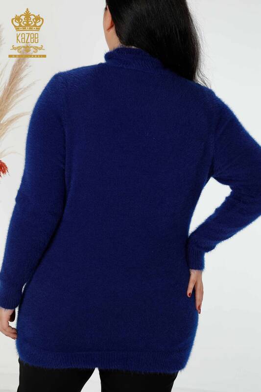 женский трикотаж свитер оптом тигровый узор ангорский электрический цвет - 18955 | КАZEE