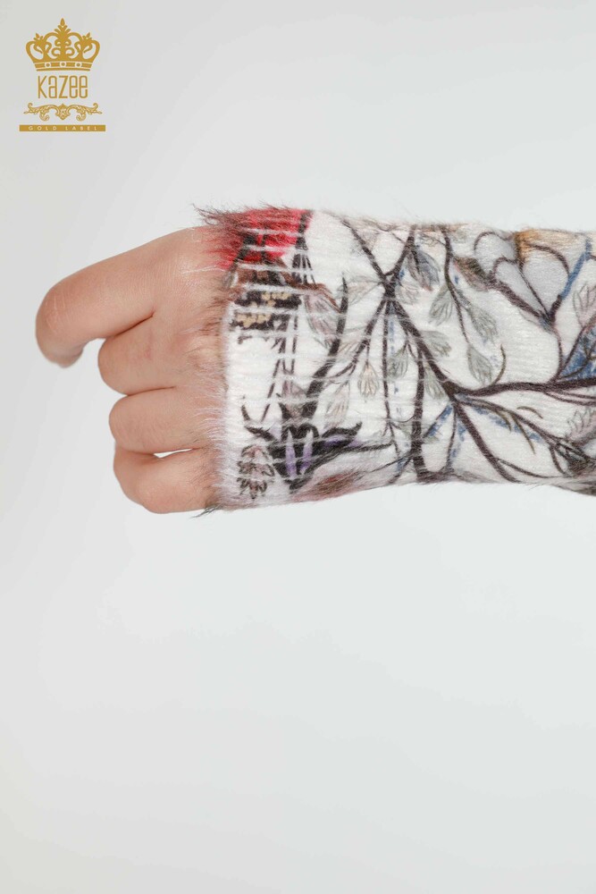 Женский трикотажный свитер с цифровой печатью оптом Ангора Экрю - 18978 | КАZЕЕ - 7