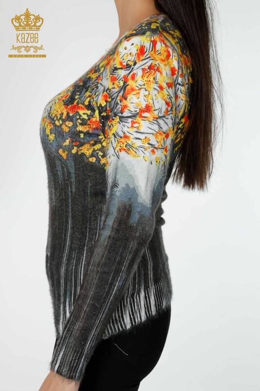 женский трикотаж свитер оптом цифровой печати Ангора желтый - 18974 | КАZEE
