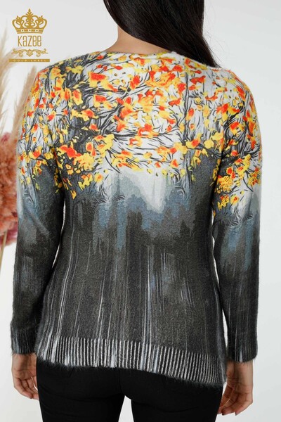 женский трикотаж свитер оптом цифровой печати Ангора желтый - 18974 | КАZEE - Thumbnail