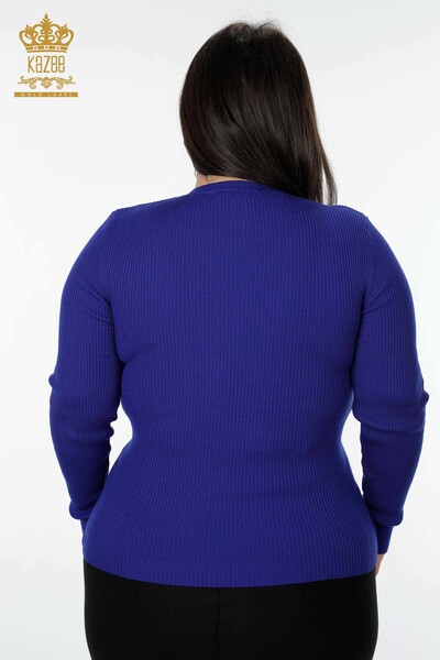 женский трикотаж свитер оптом V шеи электрический цвет - 16249 | КАZЕЕ - Thumbnail