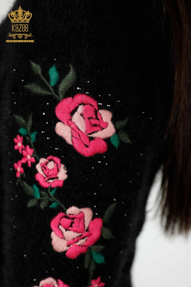 Женский трикотаж оптом Свитер с круглым вырезом Черный - 18916 | КАZEE - 4