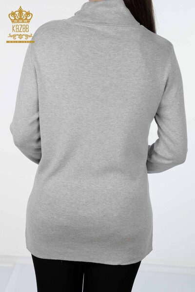 Женский трикотаж свитер оптом водолазка по бокам разрез длинная спина с люрексом - 15129 | КАZЕЕ - Thumbnail