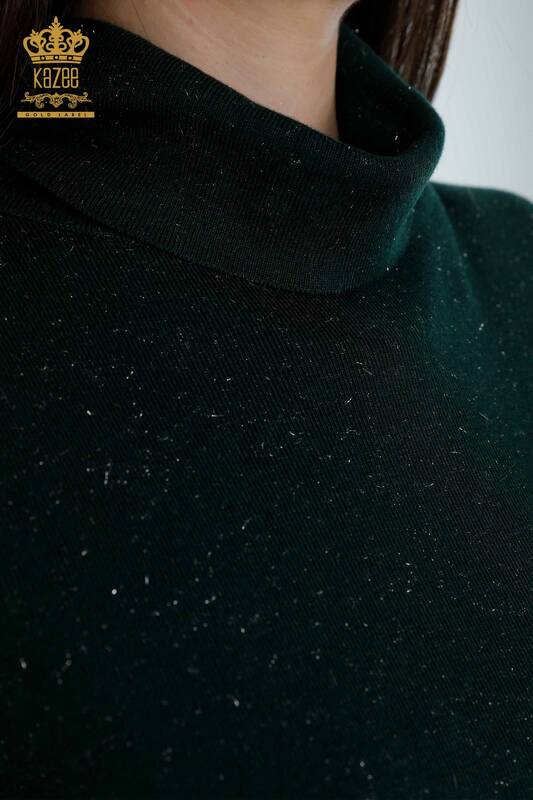 Женский трикотаж свитер оптом водолазка по бокам разрез длинная спина с люрексом - 15129 | КАZЕЕ