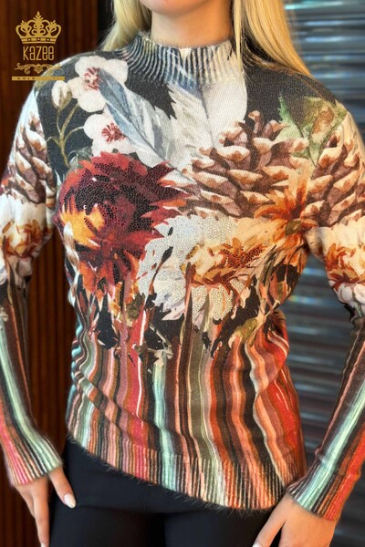 женский трикотаж свитер оптом цифровой печати ангорский узор - 18970 | КАZEE - Thumbnail