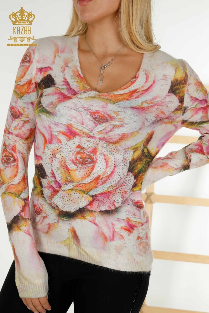 женский трикотаж свитер оптом цифровая печать узор - 18425 | КАZEE - 2