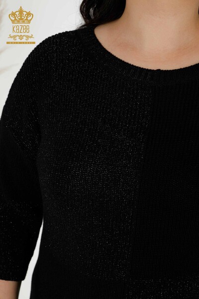 женская блузка оптом двухцветная черная - 30093 | КАZEE - Thumbnail