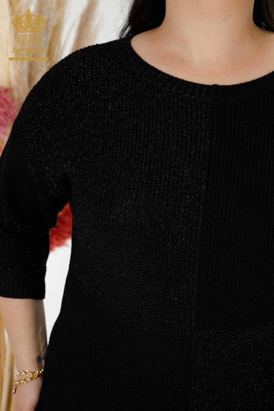 женская блузка оптом двухцветная черная - 30093 | КАZEE