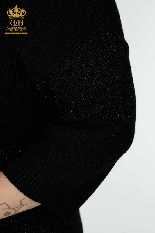женская блузка оптом двухцветная черная - 30093 | КАZEE