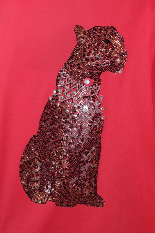 Женские рубашка оптом с камнями на спине леопард - 20019 | КАZЕЕ