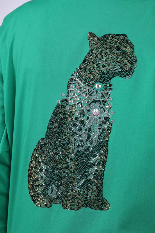 Женские рубашка оптом с камнями на спине леопард - 20019 | КАZЕЕ