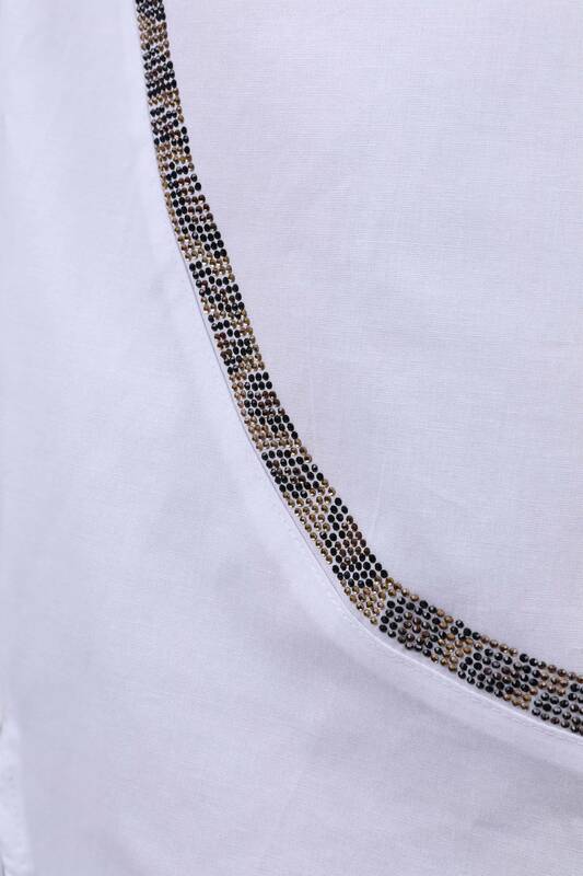 Женские рубашки оптом с кристаллическам камнем леопард узороми - 17052 | КАZЕЕ