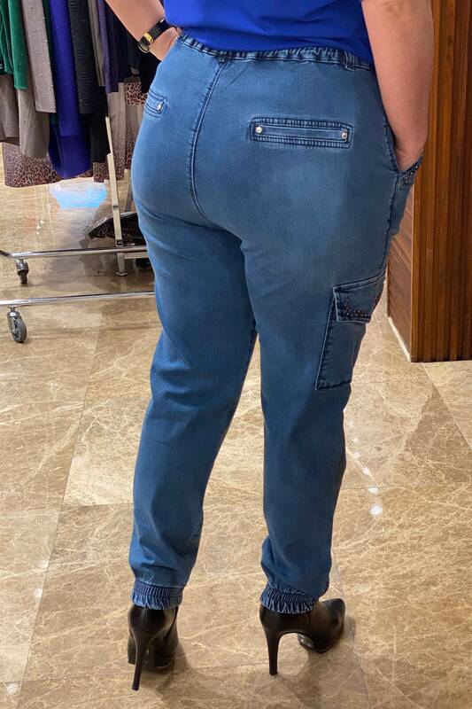 Женские брюки оптом с вышитым камнем карманом-карго - 3220 | КAZEE