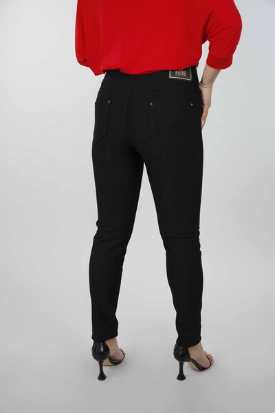 Оптовые женские брюки с цветочным узором и вышивкой камнем - 3347 | КАZЕЕ - Thumbnail