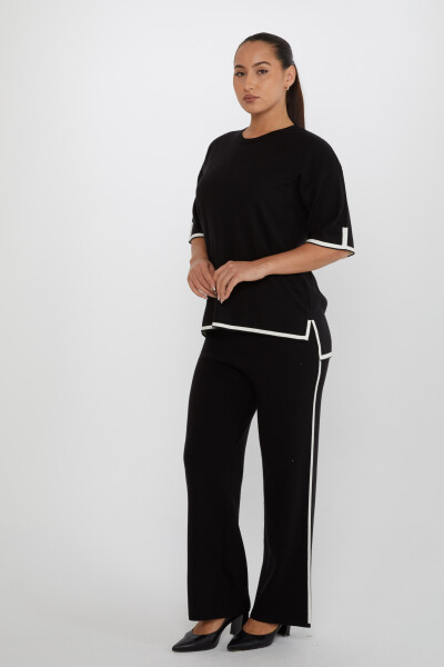 Zweiteiliges Set mit Schlitzdetail und kurzen Ärmeln, Schwarz – 31232 | KAZEE (2er-Set M-L) - KAZEE (1)